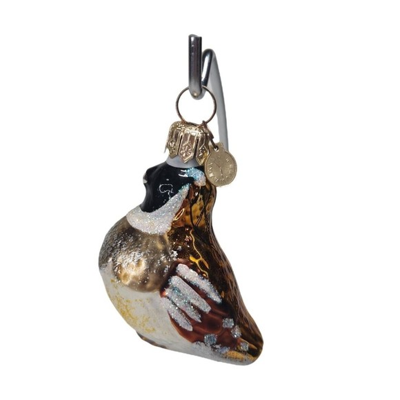 Dept 56 Blown Glass Bird Glitter Christmas Ornament Czech Republic - Picture 1 of 8